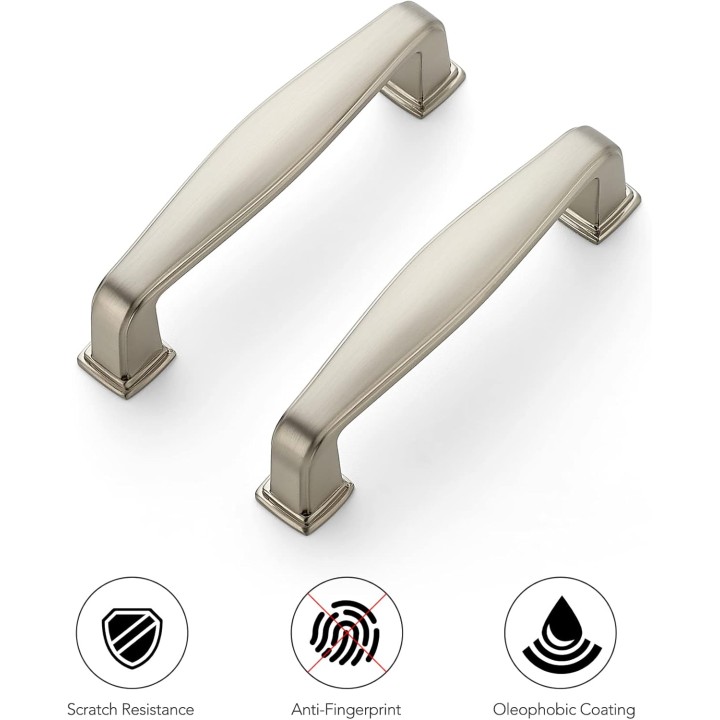 30 Pack Solid 3 Inch Kitchen Cabinet Handles Brushed Nickel Cabinet Pulls Satin Nickel Drawer Pulls Kitchen Cabinet Hardware Kitchen Handles for Cabinets Cupboard Handles Drawer Handles