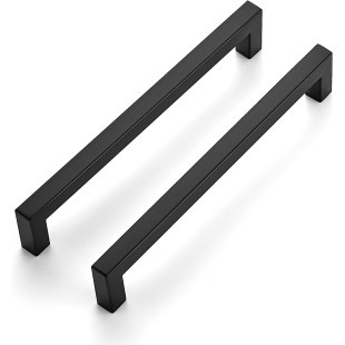 20 Pack 7-1/2 Inch Kitchen Square Cabinet Handles Matte Black Cabinet Pulls Black Drawer Pulls Kitchen Cabinet Hardware Kitchen Handles for Cabinets Cupboard Handles Drawer Handles