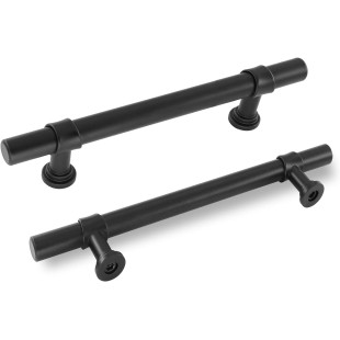 5 inch Cabinet Handles Black Drawer Pulls - LST18BK128 Kitchen Cabinet Handles Pulls Modern Cabinet Door Handles Matte Black Dresser Handles Rustic Drawer Pulls for Cupboard, 50 Pack