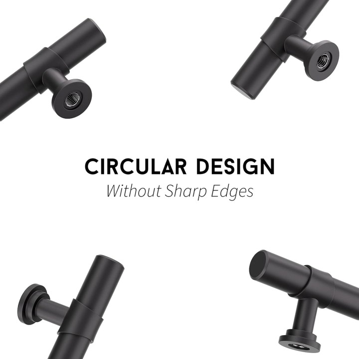 5 inch Cabinet Handles Black Drawer Pulls - LST18BK128 Kitchen Cabinet Handles Pulls Modern Cabinet Door Handles Matte Black Dresser Handles Rustic Drawer Pulls for Cupboard, 50 Pack