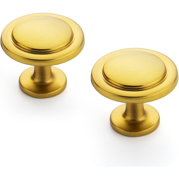 30 Pack 1-1/4 inch Kitchen Cabinet Knobs Dresser Knobs Drawer Knobs Brushed Brass Zinc Knobs Drawer Pulls Door Knobs Dresser Drawer Handles Knobs for Dresser Drawers