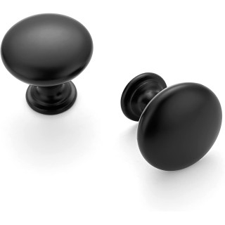 30 Pack Matte Black Round Zinc Cabinet Knobs for Kitchen Bathroom Closet Dresser Cabinets