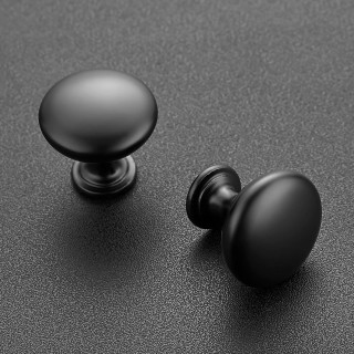30 Pack Matte Black Round Zinc Cabinet Knobs for Kitchen Bathroom Closet Dresser Cabinets