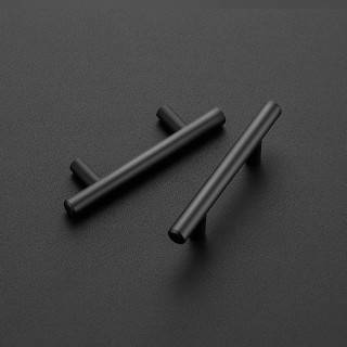 5 Pack | 4'' Cabinet Pulls Matte Black Stainless Steel Kitchen Drawer Pulls Cabinet Handles 4”Length, 2.5” Hole Center with Mounting Template