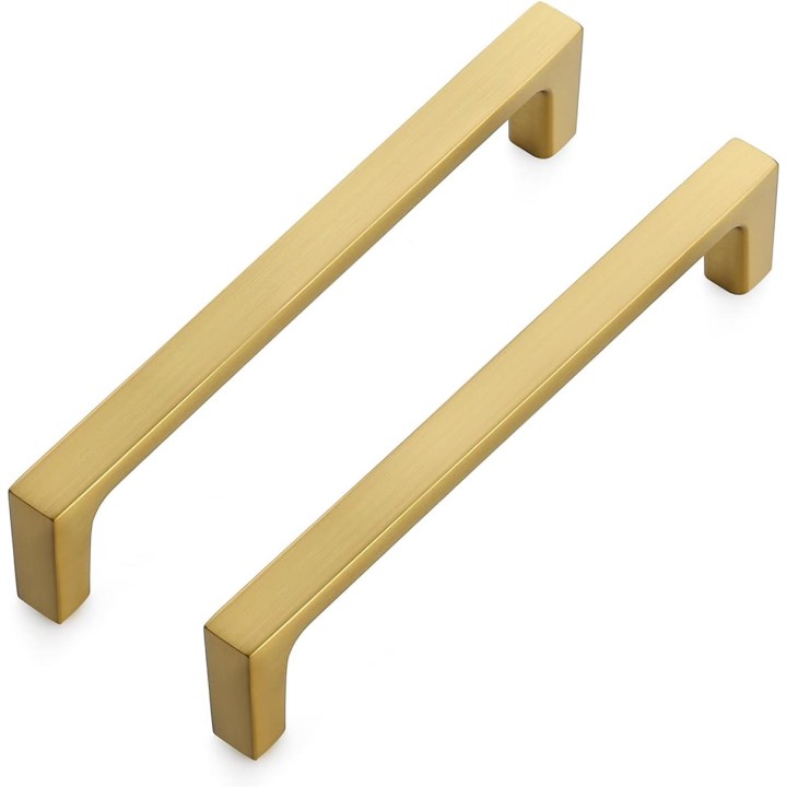 20 Pack Solid 5 Inch Kitchen Square Cabinet Handles Brushed Brass Cabinet Pulls Drawer Pulls Kitchen Cabinet Hardware Kitchen Handles
