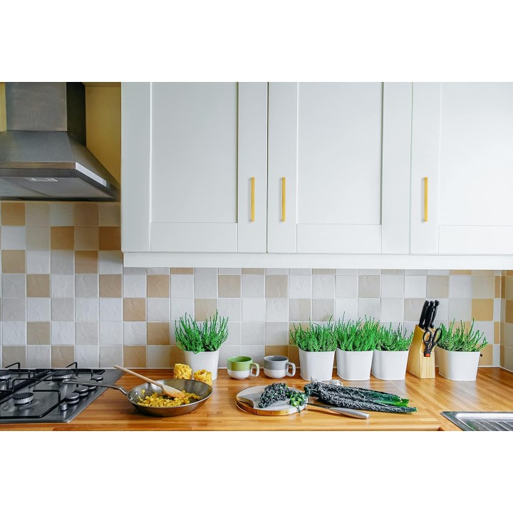 20 Pack Solid 5 Inch Kitchen Square Cabinet Handles Brushed Brass Cabinet Pulls Drawer Pulls Kitchen Cabinet Hardware Kitchen Handles