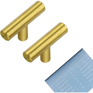 30 Pack 2 Inch Cabinet Pulls Brushed Brass Stainless Steel Kitchen Drawer Pulls Cupboard Handles with Drill Mounting Template Cabinet Handles