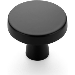 25 Pack Drawer Pulls 1-1/4 Inch Kitchen Cabinet Knobs Solid Round Dresser Drawer Knobs Matte Black Dresser Knobs Drawer Knobs Simple Cabinet Hardware for Cupboard Drawer Pulls