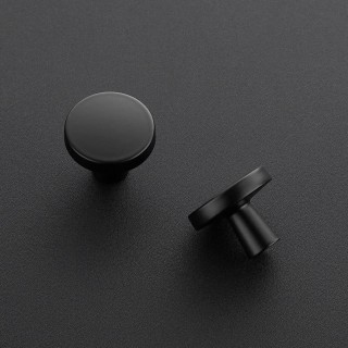 25 Pack Drawer Pulls 1-1/4 Inch Kitchen Cabinet Knobs Solid Round Dresser Drawer Knobs Matte Black Dresser Knobs Drawer Knobs Simple Cabinet Hardware for Cupboard Drawer Pulls