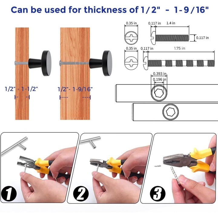 25 Pack Drawer Pulls 1-1/4 Inch Kitchen Cabinet Knobs Solid Round Dresser Drawer Knobs Matte Black Dresser Knobs Drawer Knobs Simple Cabinet Hardware for Cupboard Drawer Pulls