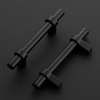 30 Pack 5 Inch Cabinet Pulls Matte Black Kitchen Cabinet Hardware Cupboard Handles with Square Base 5" Length,3" Hole Center