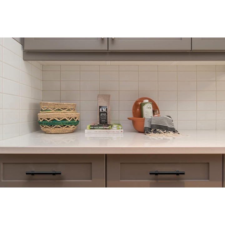 30 Pack 5 Inch Cabinet Pulls Matte Black Kitchen Cabinet Hardware Cupboard Handles with Square Base 5" Length,3" Hole Center