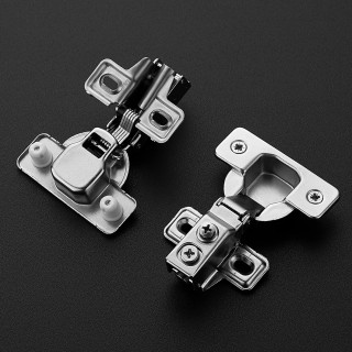 60 Pack 30 Pairs Short Arm Kitchen Cabinet Hinges for 1/2 Inch Overlay Cabinet, Brushed Nickel 105 Degree Opening Angle Hinges, Soft Close Concealed with Mounting Screws for Face Frame Door