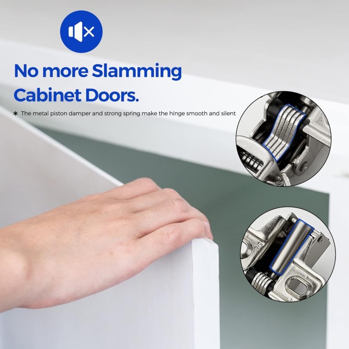 60 Pack 30 Pairs Short Arm Kitchen Cabinet Hinges for 1/2 Inch Overlay Cabinet, Brushed Nickel 105 Degree Opening Angle Hinges, Soft Close Concealed with Mounting Screws for Face Frame Door