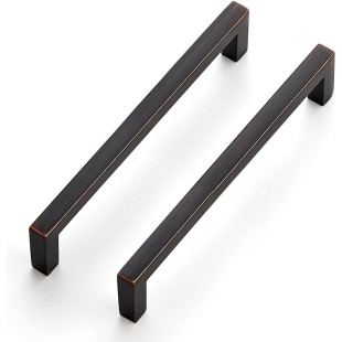 30 Pack Solid 5 Inch Center to Center Slim Square Bar Drawer Handles Kitchen Cabinet Handles Oil-Rubbed Bronze Drawer Pulls Kitchen Cabinet Hardware Kitchen Handles Cabinet Pulls