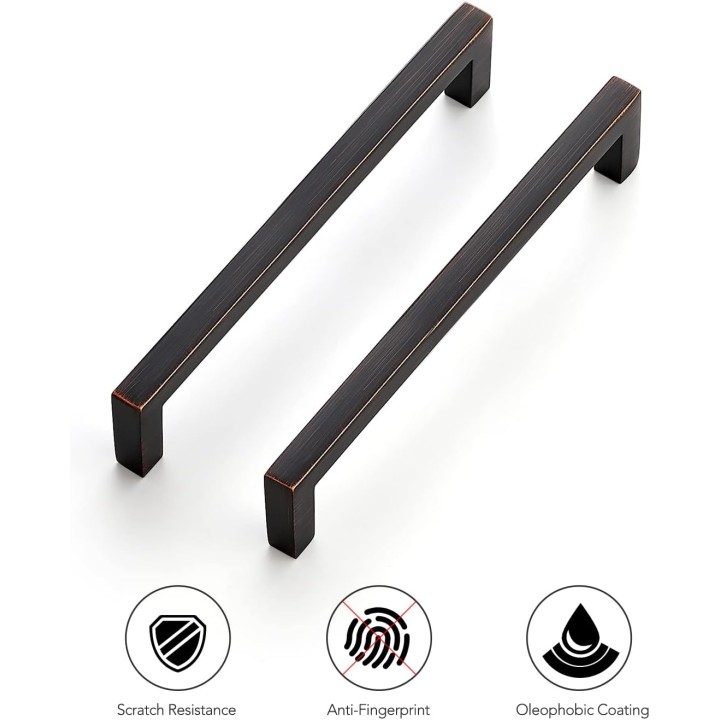 30 Pack Solid 5 Inch Center to Center Slim Square Bar Drawer Handles Kitchen Cabinet Handles Oil-Rubbed Bronze Drawer Pulls Kitchen Cabinet Hardware Kitchen Handles Cabinet Pulls
