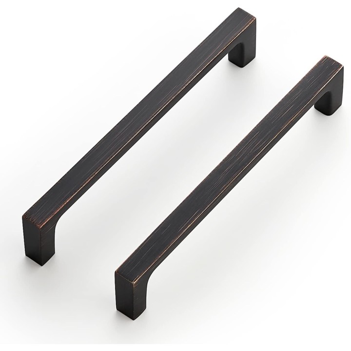 10 Pack Solid 5 Inch Kitchen Square Cabinet Handles Oil-Rubbed Bronze Cabinet Pulls Drawer Pulls Kitchen Cabinet Hardware Kitchen Handles