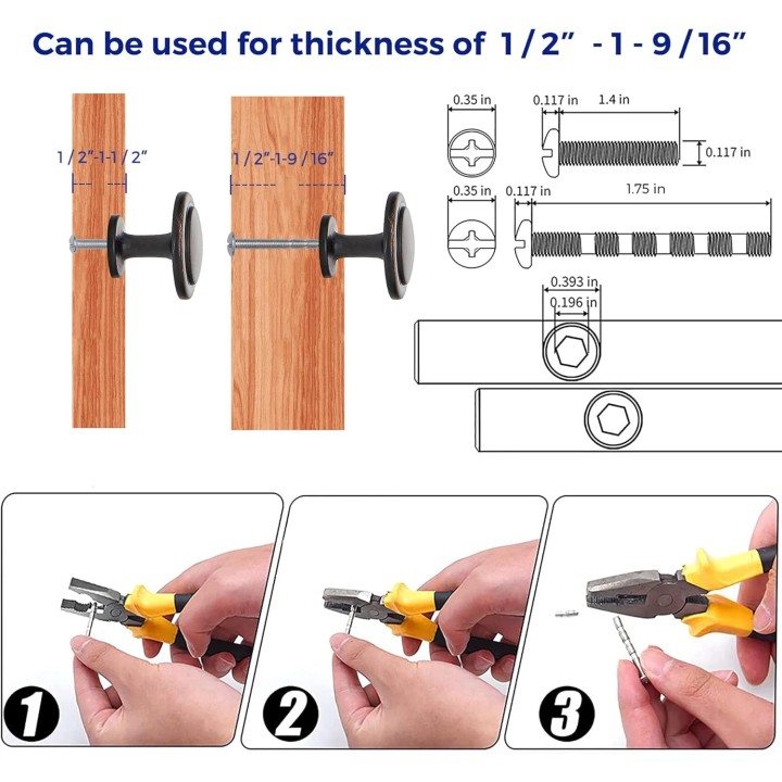 30 Pack 1-1/4 inch Kitchen/ Dresser/ Drawer Oil-Rubbed Bronze Pulls, Door Handles Knobs