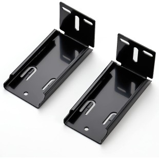 10 Pairs - 20 Pack Black Heavy Duty Rear Mount Brackets for Soft Close Cabinet Drawer Slides, Metal Replacement Part for Full Extension Ball Bearing Side Mount Drawer Track Guide