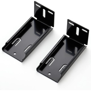 10 Pairs - 20 Pack Black Heavy Duty Rear Mount Brackets for Soft Close Cabinet Drawer Slides, Metal Replacement Part for Full Extension Ball Bearing Side Mount Drawer Track Guide