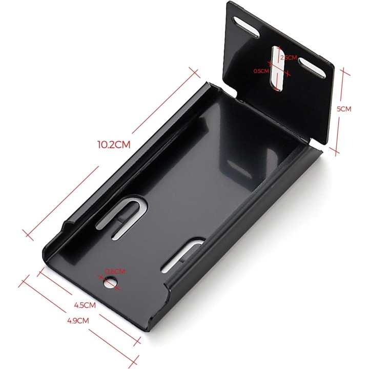 10 Pairs - 20 Pack Black Heavy Duty Rear Mount Brackets for Soft Close Cabinet Drawer Slides, Metal Replacement Part for Full Extension Ball Bearing Side Mount Drawer Track Guide