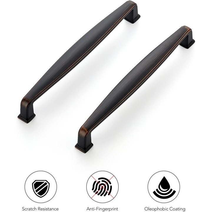 30 Pack Solid 6-1/4 Inch Kitchen Cabinet Handles Oil Rubbed Bronze Cabinet Pulls Drawer Pulls Kitchen Cabinet Hardware Kitchen Handles for Cabinets Cupboard Handles Drawer Handles