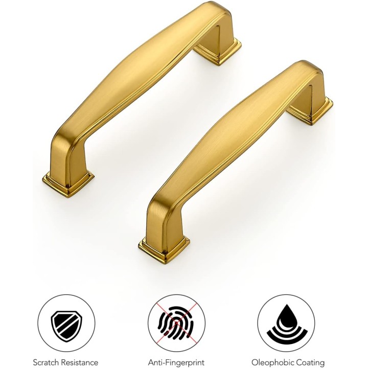 30 Pack Solid 3 Inch Kitchen Cabinet Handles Brushed Brass Cabinet Pulls Drawer Pulls Kitchen Cabinet Hardware Kitchen Handles for Cabinets Cupboard Handles Drawer Handles