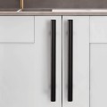 (100 Pack 5" Hole Centers Black Cabinet Pulls, Modern T Bar Kitchen Cabinet Hardware Stainless Steel Handles for Cupboard Wardrobe Dresser