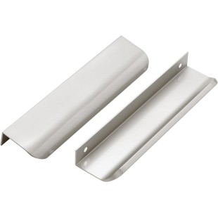 6 Pack Cabinet Handles Finger Edge Pulls 150mm/5.9 inch Silver Drawer Edge Pulls Brushed Nickel Finger Pulls for Cabinets Concealed Handles