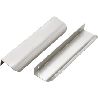 6 Pack Cabinet Handles Finger Edge Pulls 150mm/5.9 inch Silver Drawer Edge Pulls Brushed Nickel Finger Pulls for Cabinets Concealed Handles