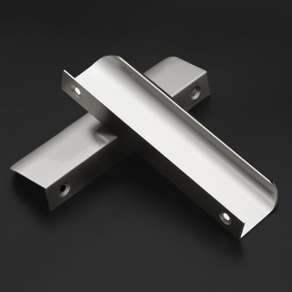 6 Pack Cabinet Handles Finger Edge Pulls 150mm/5.9 inch Silver Drawer Edge Pulls Brushed Nickel Finger Pulls for Cabinets Concealed Handles