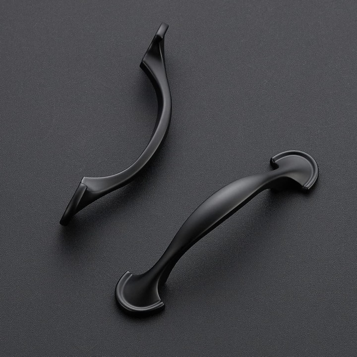 30 Pack Solid 3 Inch Rounded Foot Arch Kitchen Cabinet Handles Matte Black Curved Cabinet Pulls Black Drawer Pulls Kitchen Cabinet Hardware Kitchen Handles for Cabinets Drawer Handles