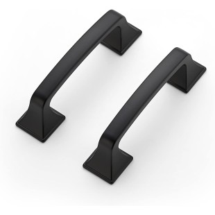 30 Pack Solid 3" Square Foot Cabinet Arch Pull Kitchen Cabinet Handles Matte Black Cabinet Pulls Black Drawer Pulls Kitchen Cabinet Hardware Kitchen Handles for Cabinets Cupboard Handles