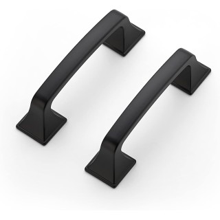 30 Pack Solid 3" Square Foot Cabinet Arch Pull Kitchen Cabinet Handles Matte Black Cabinet Pulls Black Drawer Pulls Kitchen Cabinet Hardware Kitchen Handles for Cabinets Cupboard Handles