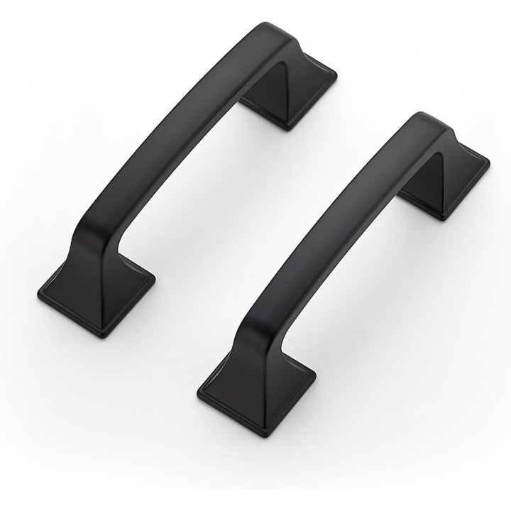 30 Pack Solid 3" Square Foot Cabinet Arch Pull Kitchen Cabinet Handles Matte Black Cabinet Pulls Black Drawer Pulls Kitchen Cabinet Hardware Kitchen Handles for Cabinets Cupboard Handles
