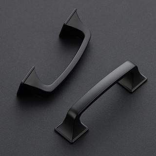 30 Pack Solid 3" Square Foot Cabinet Arch Pull Kitchen Cabinet Handles Matte Black Cabinet Pulls Black Drawer Pulls Kitchen Cabinet Hardware Kitchen Handles for Cabinets Cupboard Handles