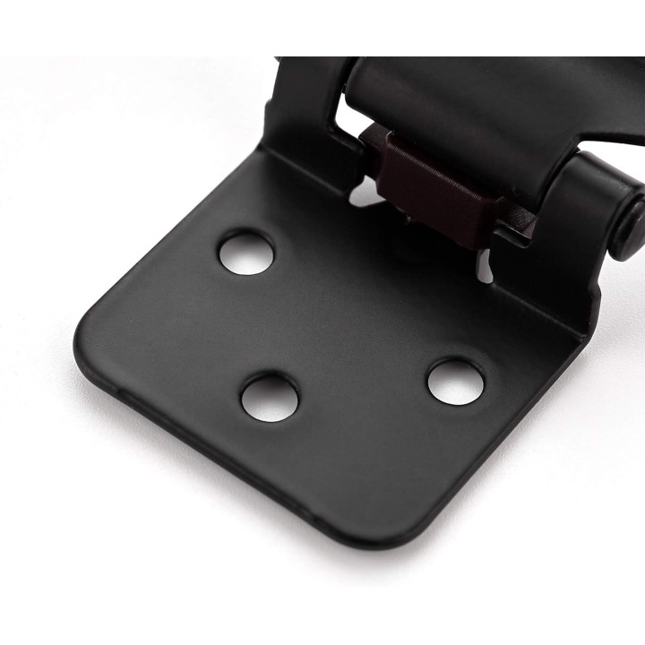 50Pack 25Pairs 1/2inch Overlay Cabinet Door Hinges Kitchen Black Semi-Concealed Hinges Face Mount Cabinet Hardware Self-Closing W/Door Bumpers&Screwdriver