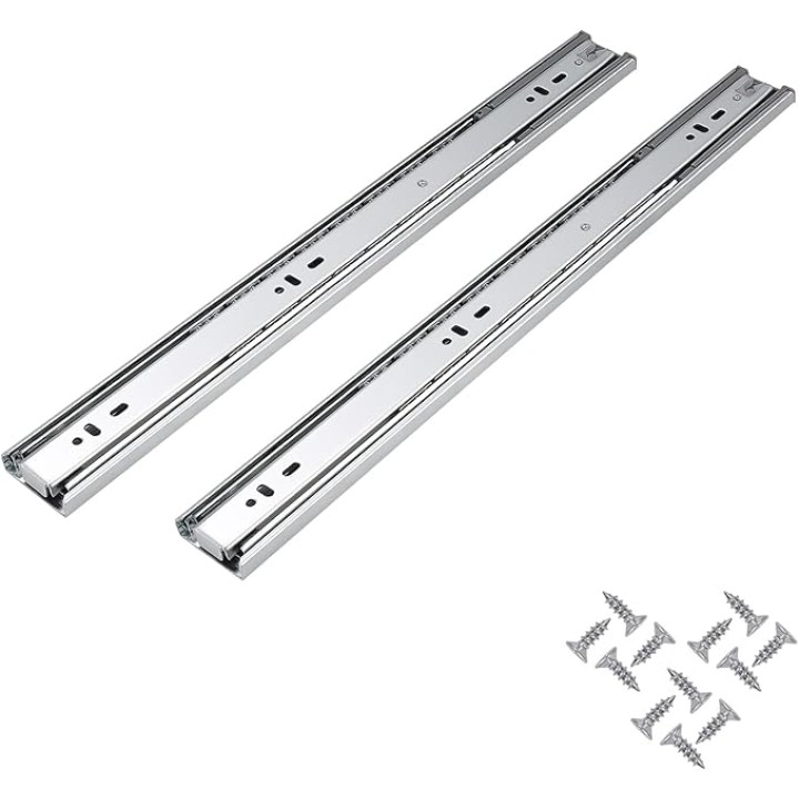 12 Pair Side Mount Drawer Slides 22 Inch, Sliver Soft Close Ball Bearing Kitchen Cabinet Drawer Slides, Full Extension, 100lb Load Capacity