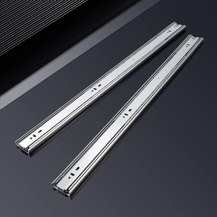 12 Pair Side Mount Drawer Slides 22 Inch, Sliver Soft Close Ball Bearing Kitchen Cabinet Drawer Slides, Full Extension, 100lb Load Capacity
