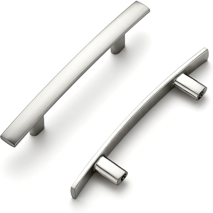 10 Pack Cabinet Handles Brushed Nickel Cabinet Pulls Kitchen Cabinet Handles,Curved Drawer Pulls in 5-3/16 Inch Length with 3 Inch Hole Center Arch Kitchen Cabinet Hardware