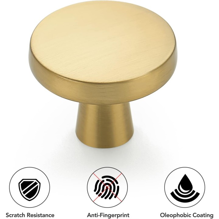 30 Pack Solid Knobs Kitchen Cabinet Knobs Round Knobs Dresser Drawer Knobs Gold Cabinet Hardware Round Cabinet Door Knobs Drawer Knobs Brushed Brass Drawer Pulls