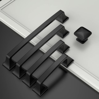 30 Pack Kitchen Cabinet Handles Matte Black Cabinet Pulls 5 Inch(128mm) Hole Center Cabinet Hardware for Bathroom Drawer Pulls Dresser Pulls AM002…