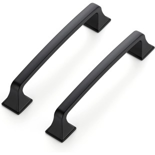 30 Pack Solid 5" Square Foot Cabinet Arch Pull Kitchen Cabinet Handles Matte Black Cabinet Pulls Black Drawer Pulls Kitchen Cabinet Hardware Kitchen Handles for Cabinets Cupboard Handles