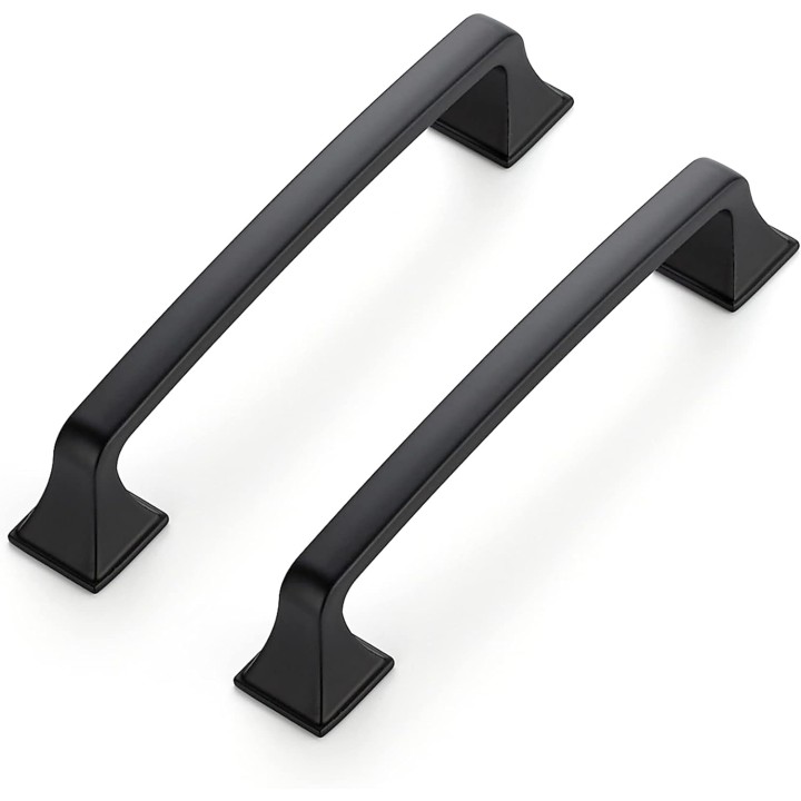 30 Pack Solid 5" Square Foot Cabinet Arch Pull Kitchen Cabinet Handles Matte Black Cabinet Pulls Black Drawer Pulls Kitchen Cabinet Hardware Kitchen Handles for Cabinets Cupboard Handles