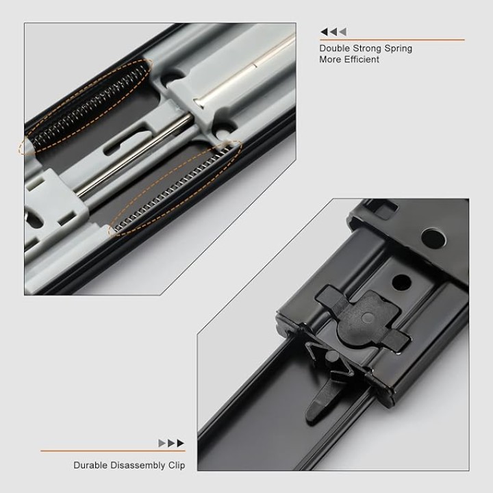 Soft Close Drawer Slides 22 Inch Cabinet Rails Black 10 Pairs Ball Bearing Dresser Glides Heavy Duty Full Extension Kitchen Cabinet Runners 100 LB Capacity