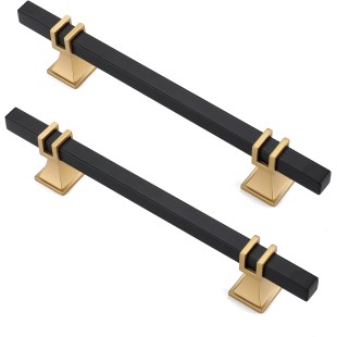 30 Pack 5 inch Matte Black Cabinet Pulls Black and Gold Kitchen Cabinet Handles - Black Cabinet Handles Drawer Pulls Black Dresser Pulls Kitchen Cabinet Hardware