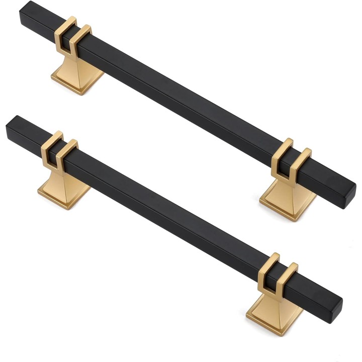 30 Pack 5 inch Matte Black Cabinet Pulls Black and Gold Kitchen Cabinet Handles - Black Cabinet Handles Drawer Pulls Black Dresser Pulls Kitchen Cabinet Hardware