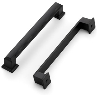30 Pack Kitchen Cabinet Pulls Square Drawer Pulls 5 Inch Hole Center Cabinet Handles Matte Black Drawer Pulls Kitchen Cabinet Hardware for Kitchen Cupboard Solid Dresser Handles