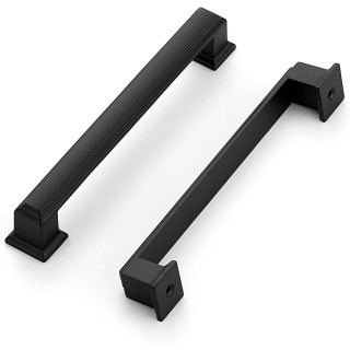 30 Pack Kitchen Cabinet Pulls Square Drawer Pulls 5 Inch Hole Center Cabinet Handles Matte Black Drawer Pulls Kitchen Cabinet Hardware for Kitchen Cupboard Solid Dresser Handles
