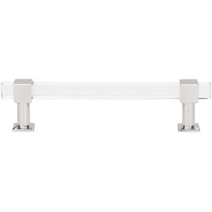 30 Pack Cabinet Pulls 5 Inch Hole Center Kitchen Cabinet Handles Polished Chrome Acrylic Cabinet Hardware for Bathroom and Bedroom